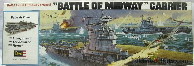 Revell 1/490 Battle of Midway Aircraft Carrier - CV-6 USS Enterprise / CV-5 USS Yorktown / CV-8 USS Hornet, H501 plastic model kit